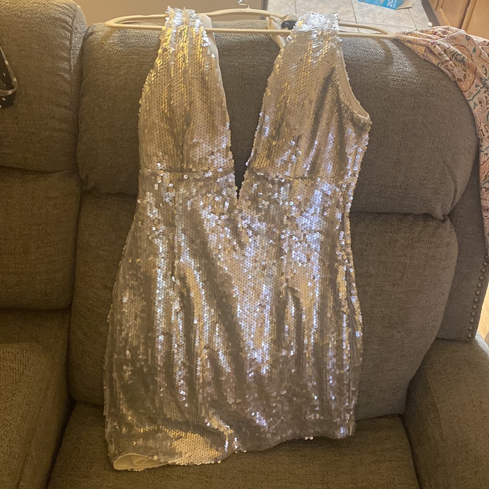NBD Silver Sequin REVOLVE Dress